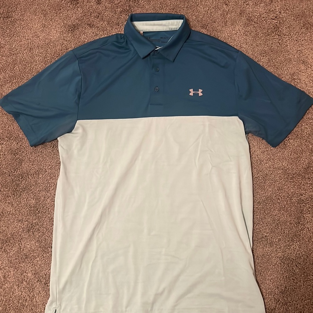 Blue Under Armor golf polo